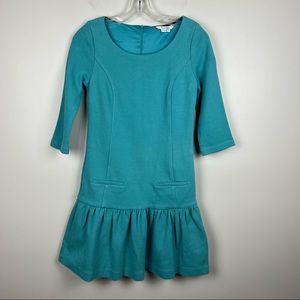 Boden Suzie Ponte Dress Drop Waist 2 Turquoise